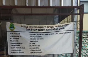 Pembangunan Gedung RPS SMKN1 Maniis Tidak Sesuai Kontrak