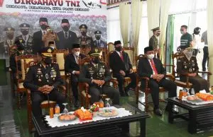 Kodim 0610/Sumedang, laksanakan Upacara Peringatan HUT TNI ke – 76 Tahun secara virtual.