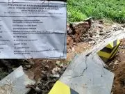 Baru Hitungan Hari Proyek Pembanguanan (TPT) Dongkol-Palasari Ambruk, Diduga proyek Dewan