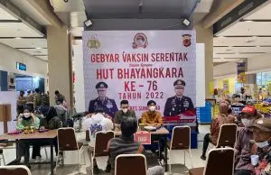 Menyambut HUT Bhayangkara Ke 76, Polres Sumedang Laksanakan Gebyar Vaksin Serentak Presis