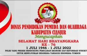 Keluarga Besar Dinas Pendidikan Pemuda Dan Olahraga Kabupaten Cianjur Mengucapkan Selamat Hari Bhayangkara
