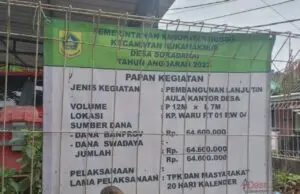 Program Banprov Desa Sukadamai kecamatan Sukamakmur Diduga Diborongkan