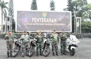 Pomdam III/Slw Dan Kodim 0625/Pangandaran, Terima Bantuan Kendaraan Roda Dua Dari Pangdam III/Slw