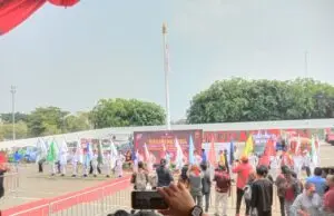 KPU Kabuapten Karawang Gelar Acara Kirap Pemilu 2024