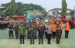 Kapolres Karawang Ikuti Apel Gelar Kesiapsiagaan Penanggulangan Bencana Alam Tahun 2023