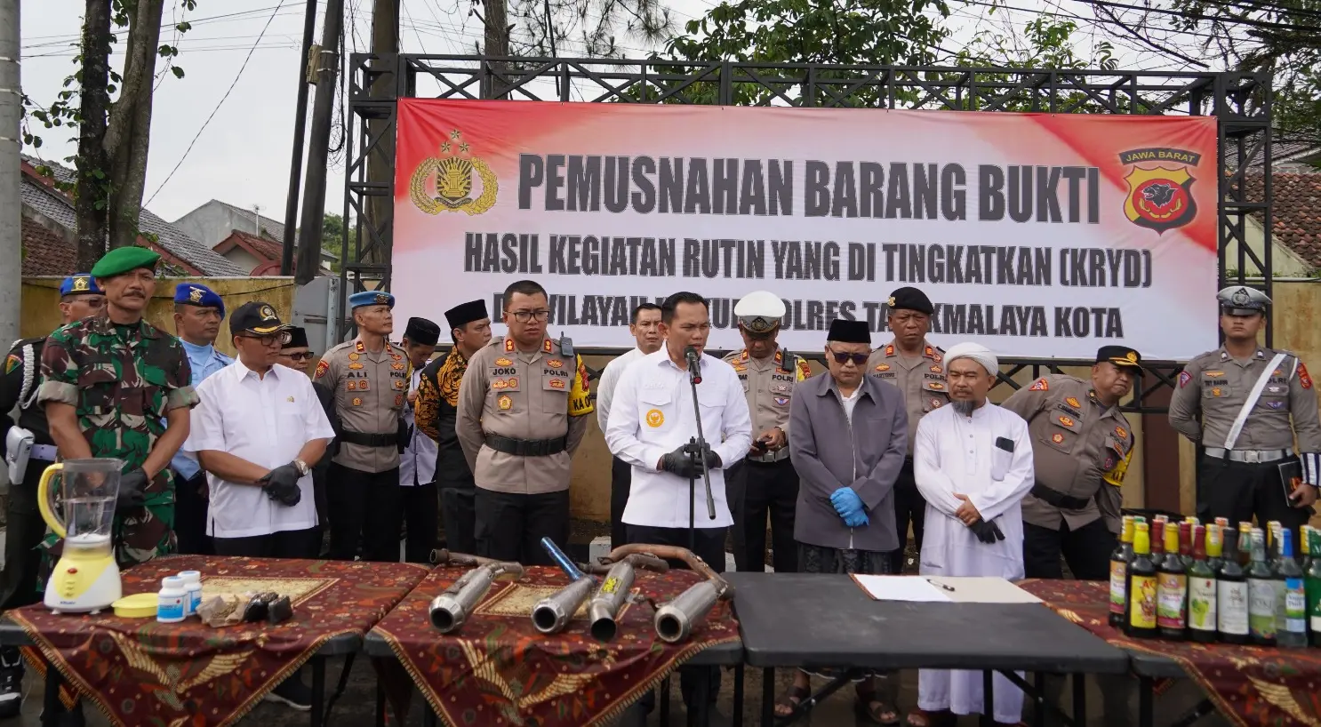 Pemusnahan Barang Bukti Hasil Operasi Pekat Lodaya 2024 Selama Bulan Suci Ramadhan 1445 H